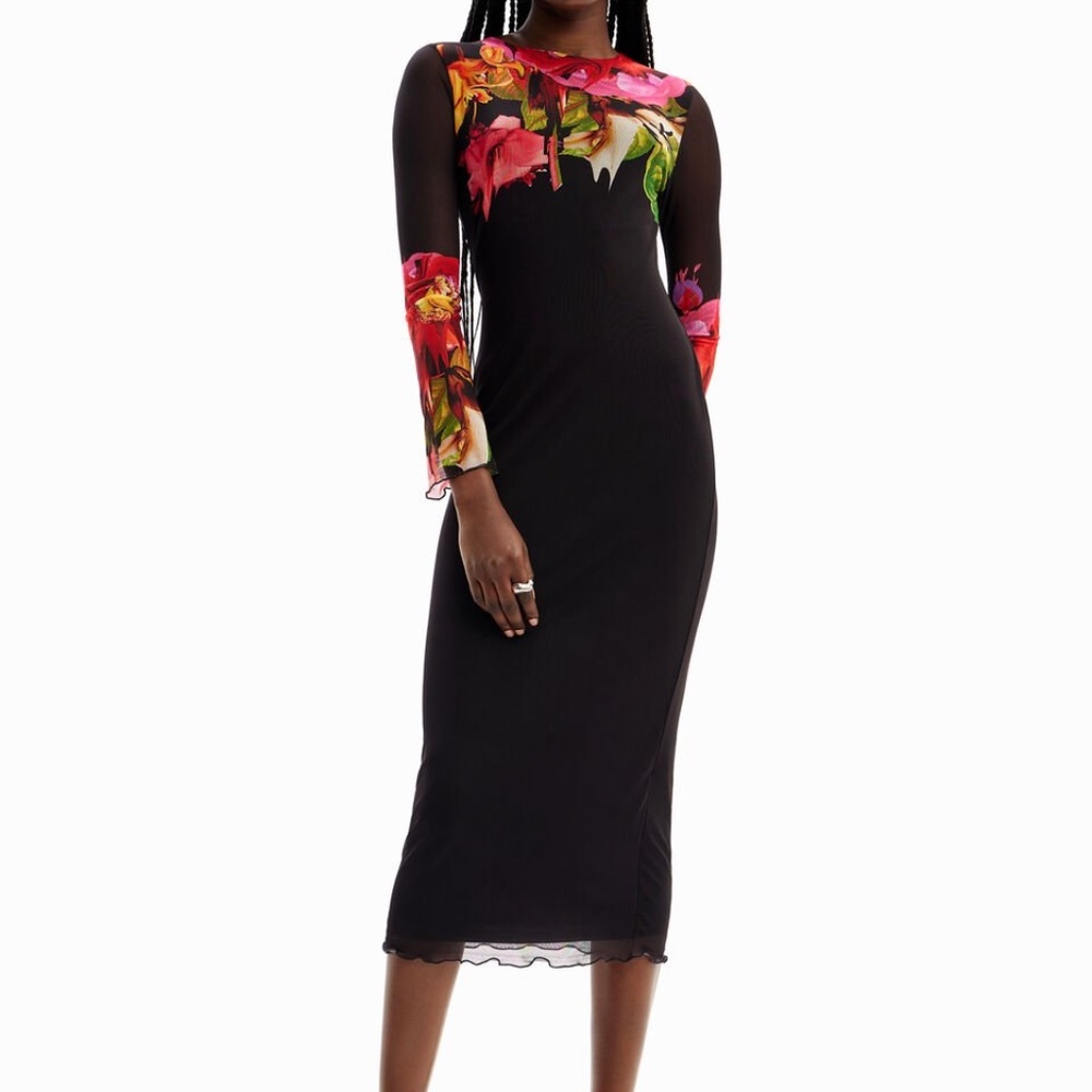 DESIGUAL M. CHRISTIAN LACROIX FLORAL TULLE DRESS